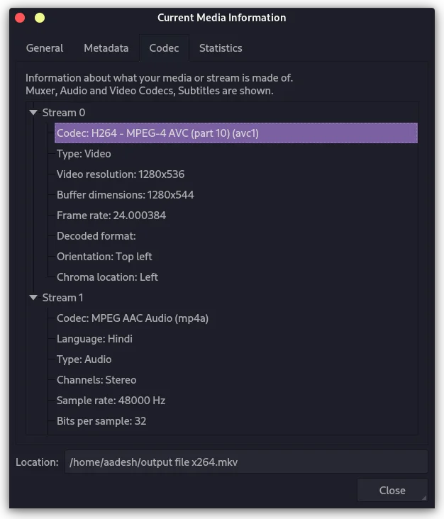 Specs Of The Output File