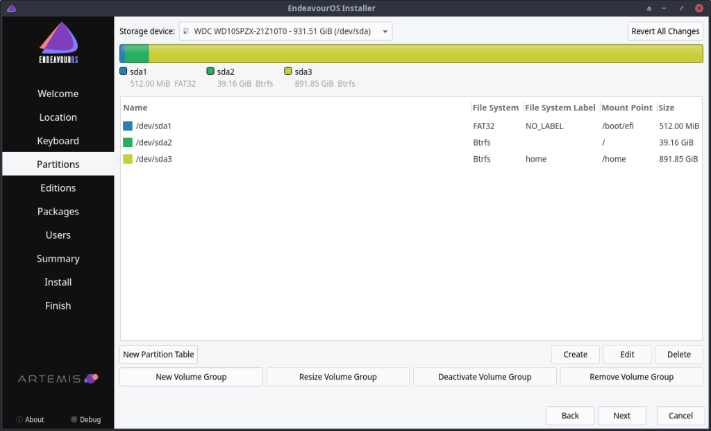 Ideal Partitioning Setup