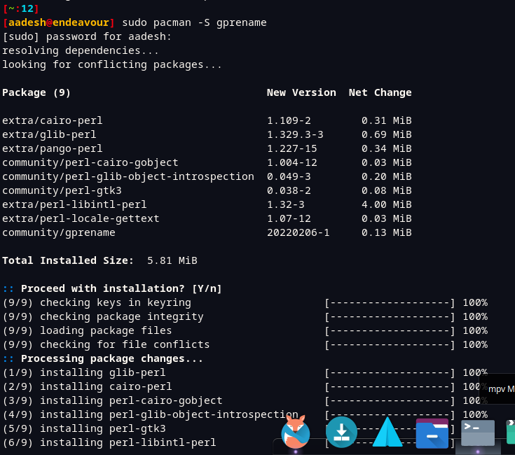 Installing GPRename In Arch Based Distributions