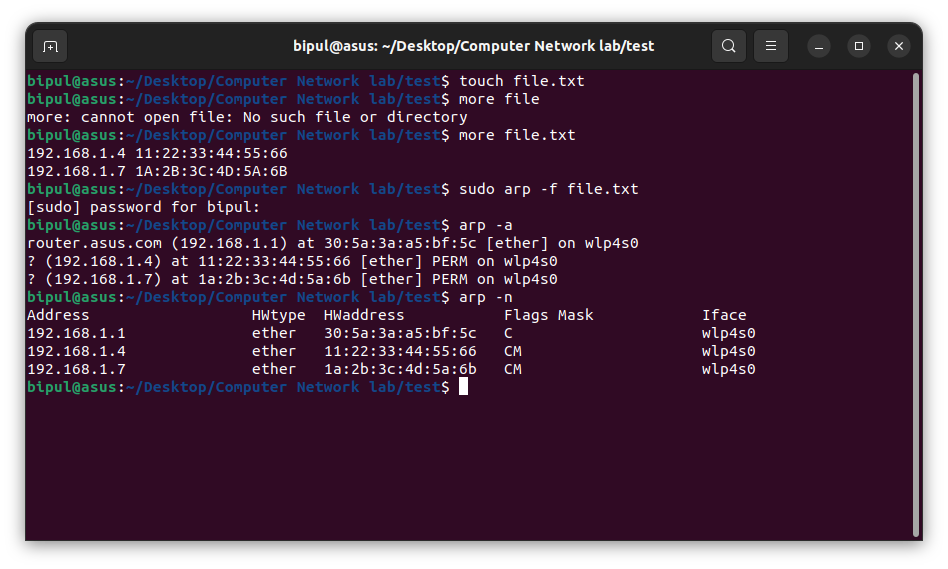 Arp Add Mutiple Entries Using File