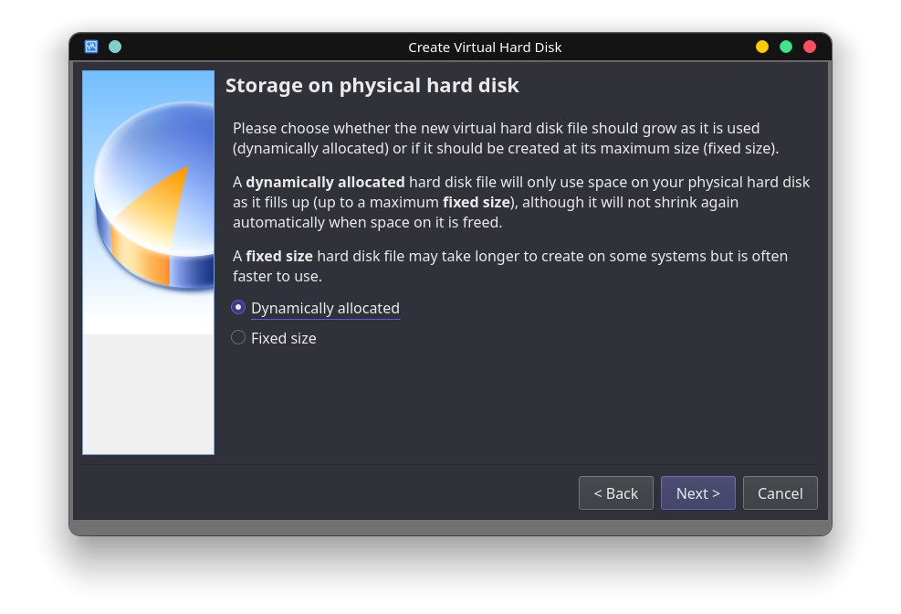 Storage Type Virtual Box