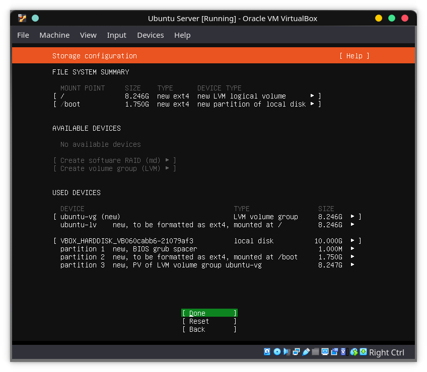 Summary Of Installation Ubuntu Server