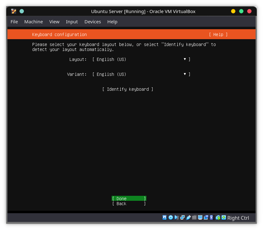 Ubuntu Server Setup Keyboard Layout