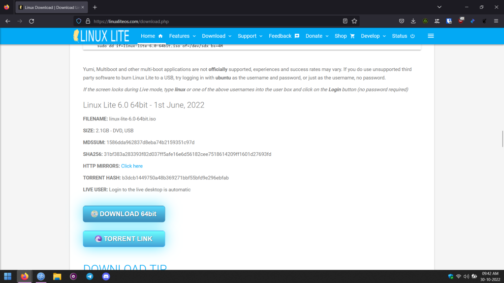 Download Linux Lite ISO From Their Website