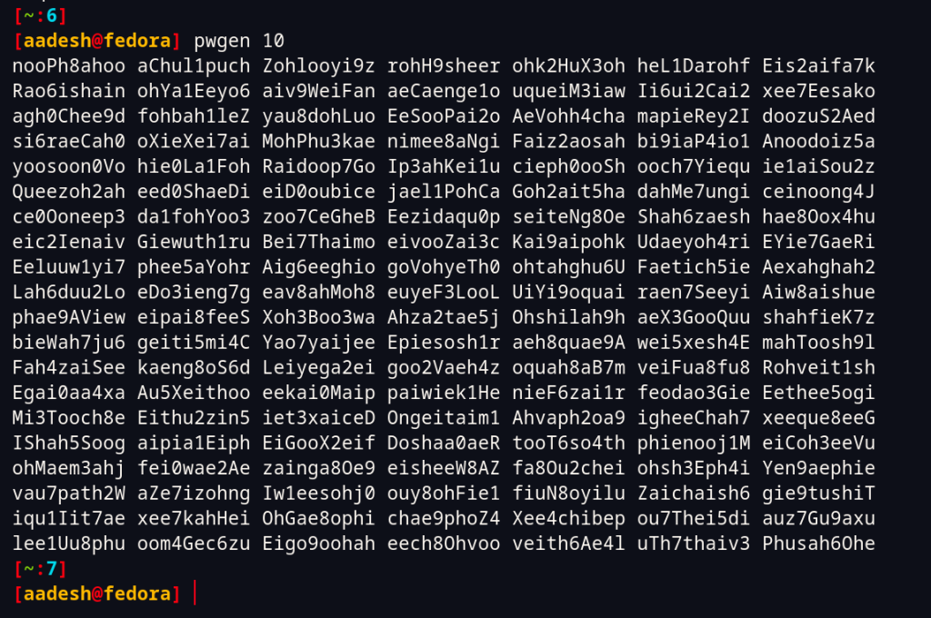 Generating hundreds of strong Passwords Using The Pwgen Command