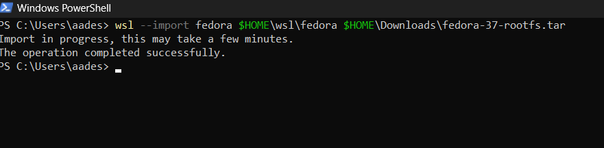 Installing Fedora On WSL2