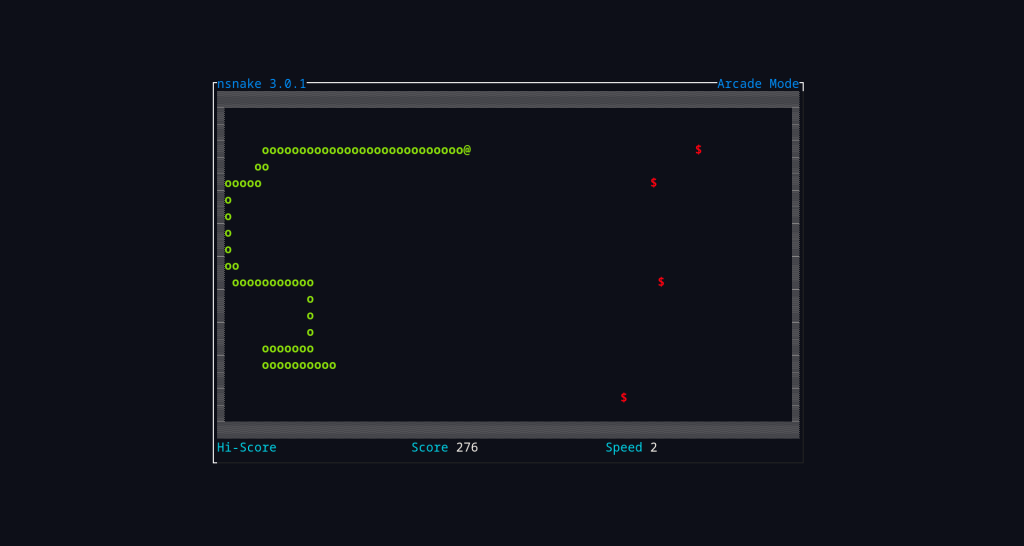 Playing Nsnake On Fedora