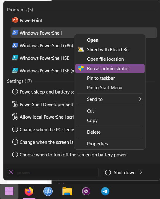 Run Powershell As Administrator From The Start Menu