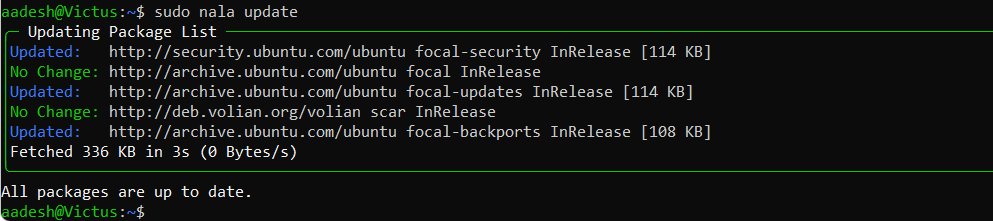 Updating Reposiitories Using Nala