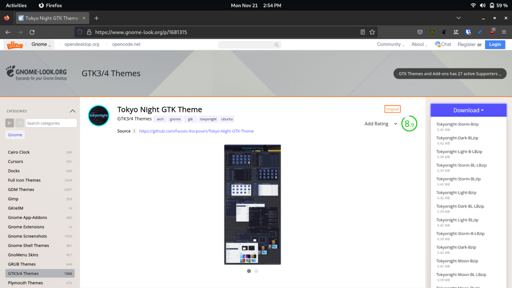 Downloading A GTK4 Theme