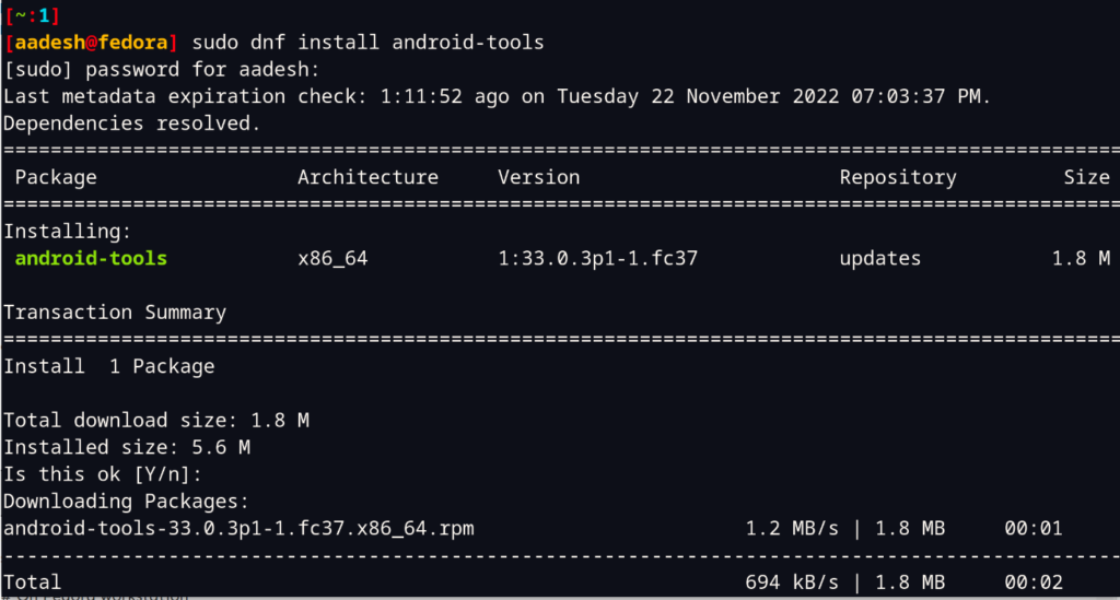 Installing ADB On Fedora