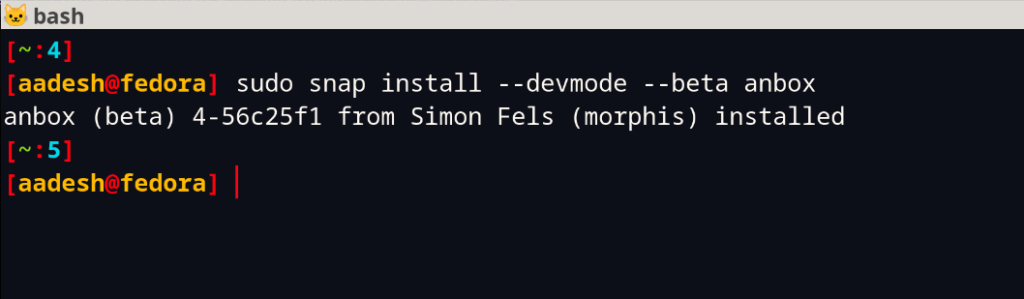 Installing Anbox On Fedora With Snap Package Manager