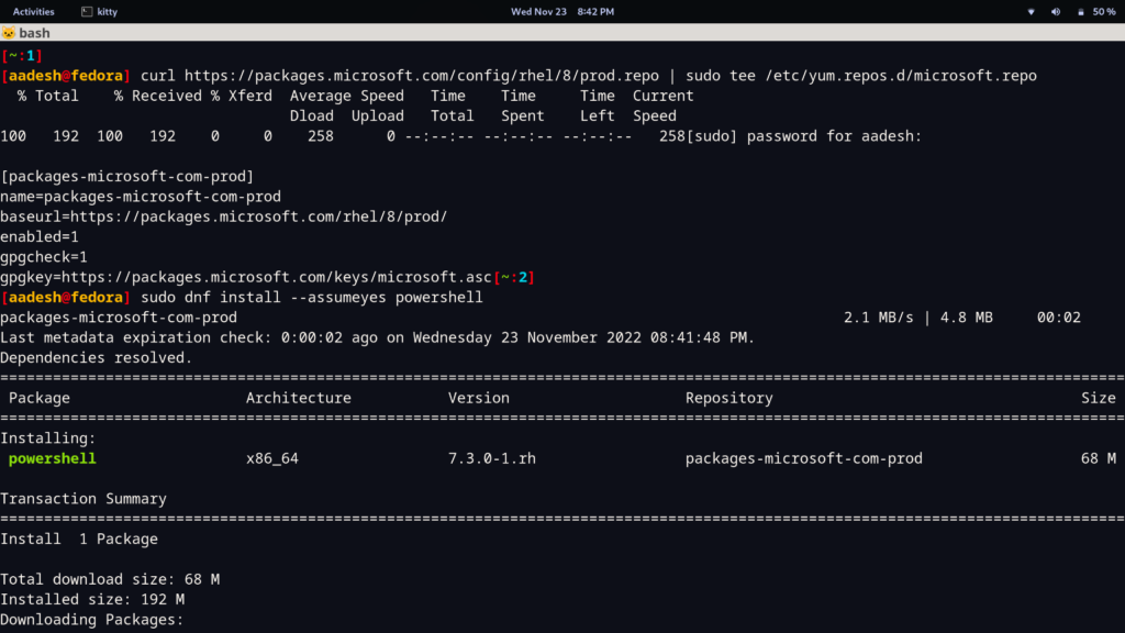 Installing Powershell On Fedora