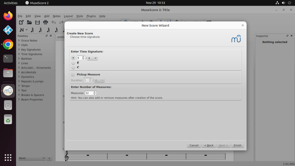 Choose time signature