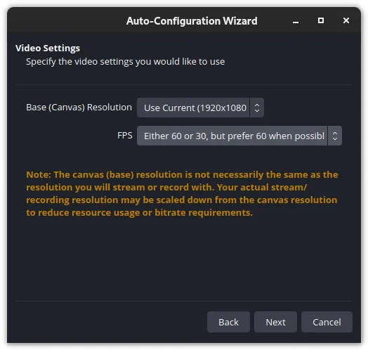 Select Your Resolution And Frame Rates