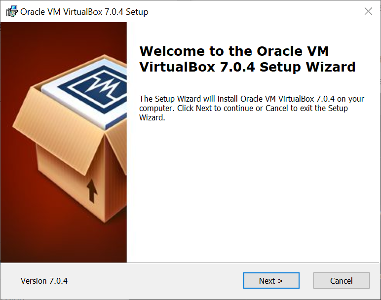 Virtualbox Install Screen 1