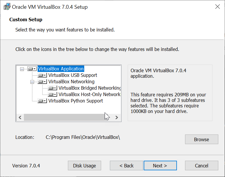 Virtualbox Install Screen 2