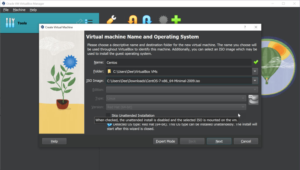 Virtualbox Setup Screen 2