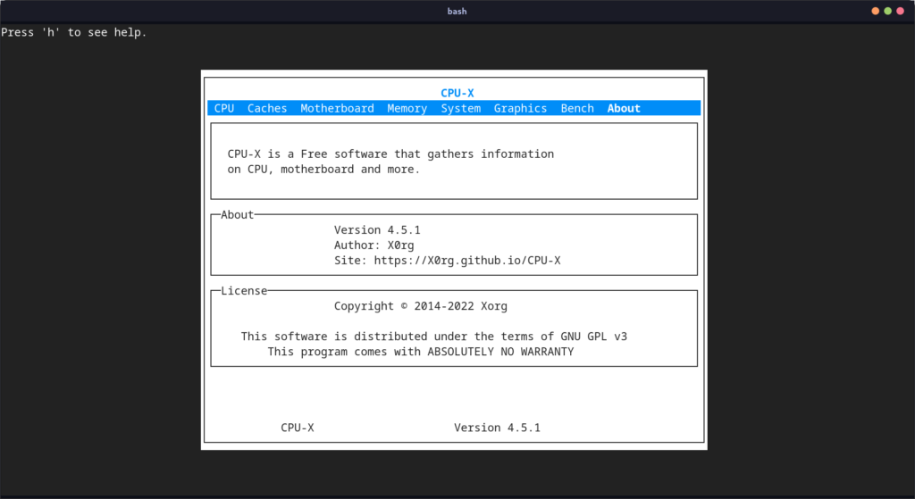 CPU X In The Terminal