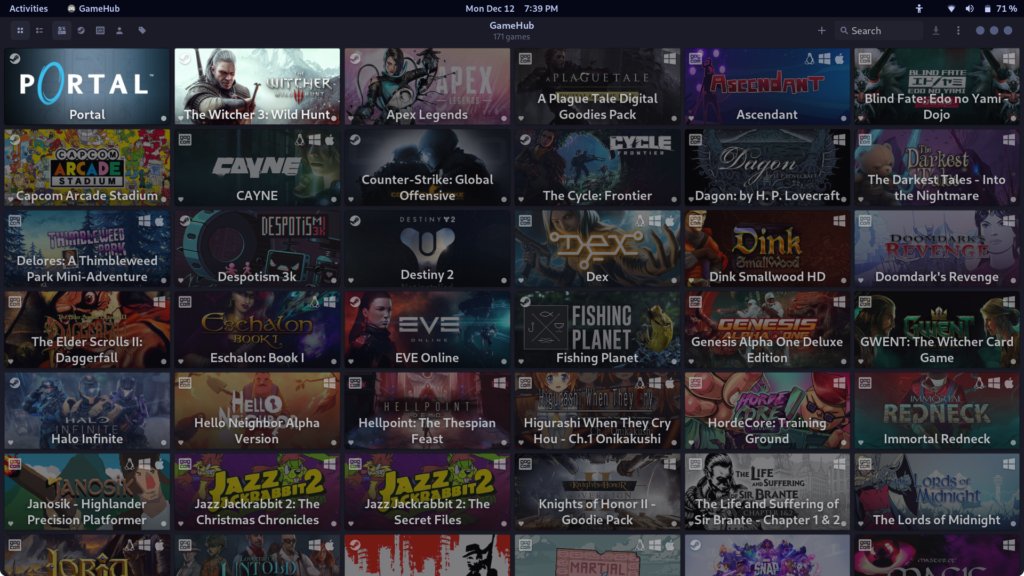 GameHub Interface