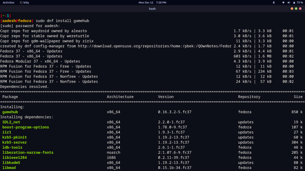 Installing GameHub On Fedora