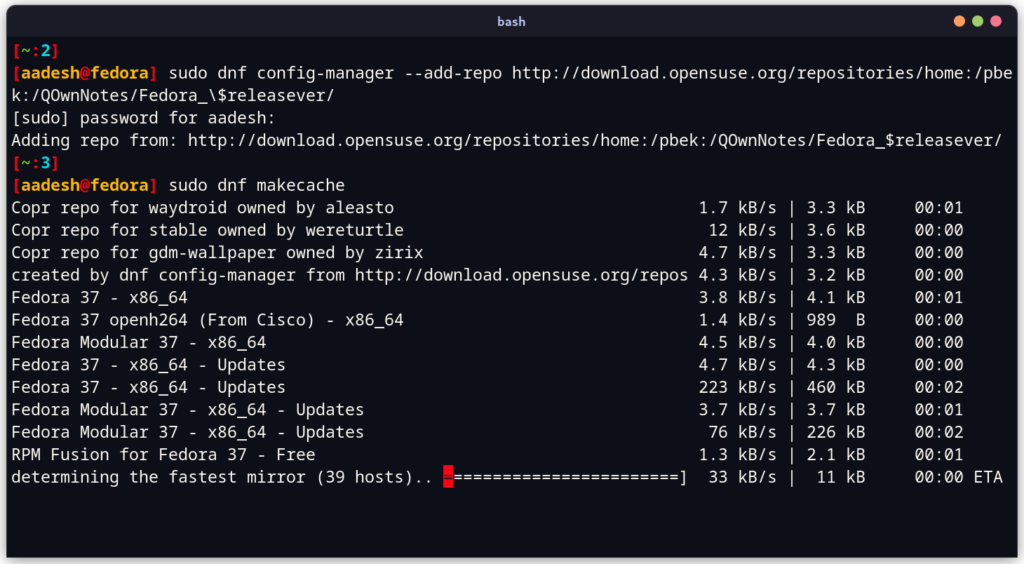 Installing QOwnNotes On Fedora Linux