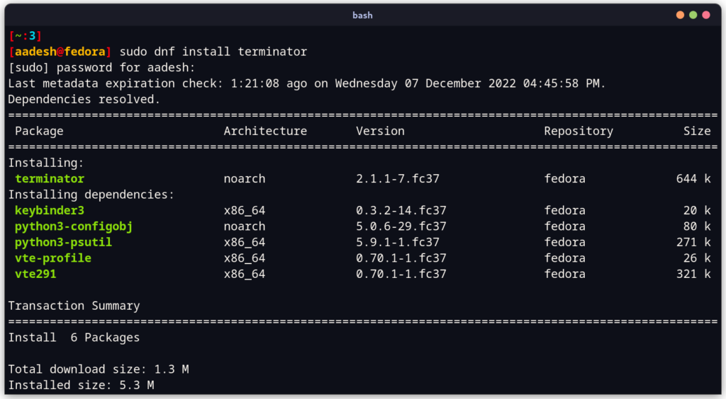 Installing Terminator On Fedora Workstation