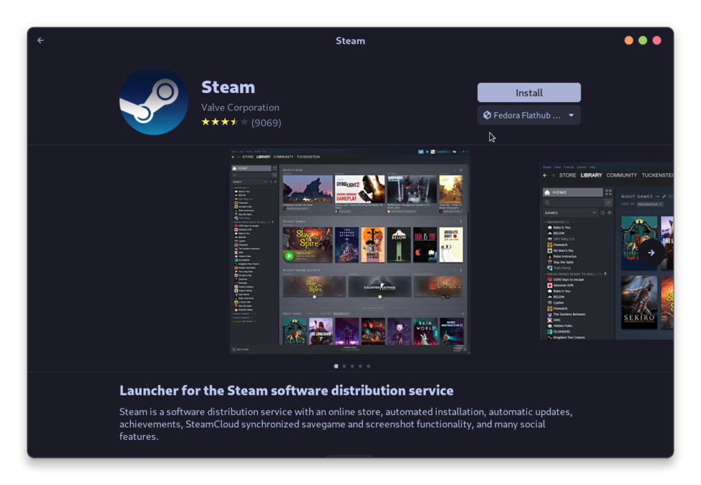 Steam Faltpak Version Is Visible In The Software Center
