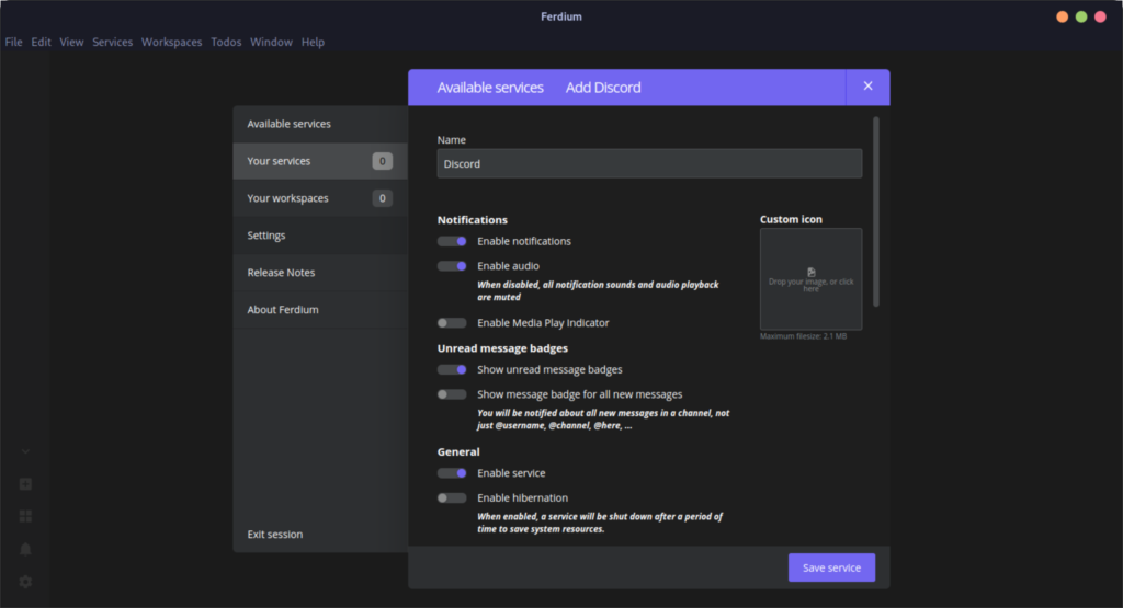 Adding A Discord Service To Ferdium