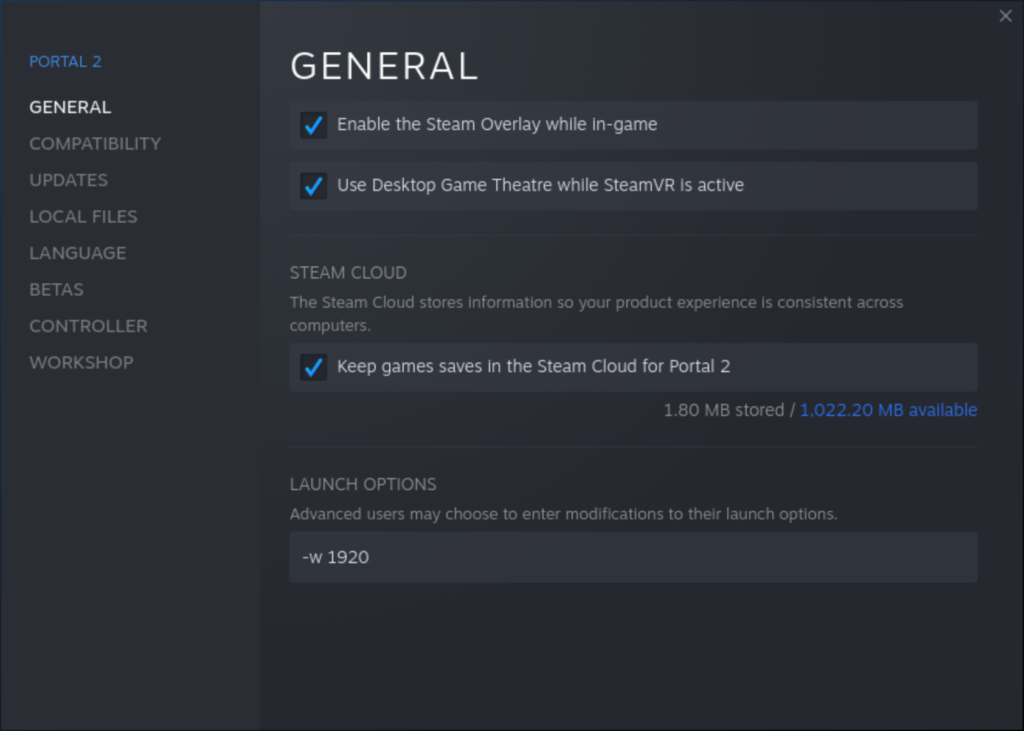 Adding A Custom Launch Option To Change The Resolution In Steam Games