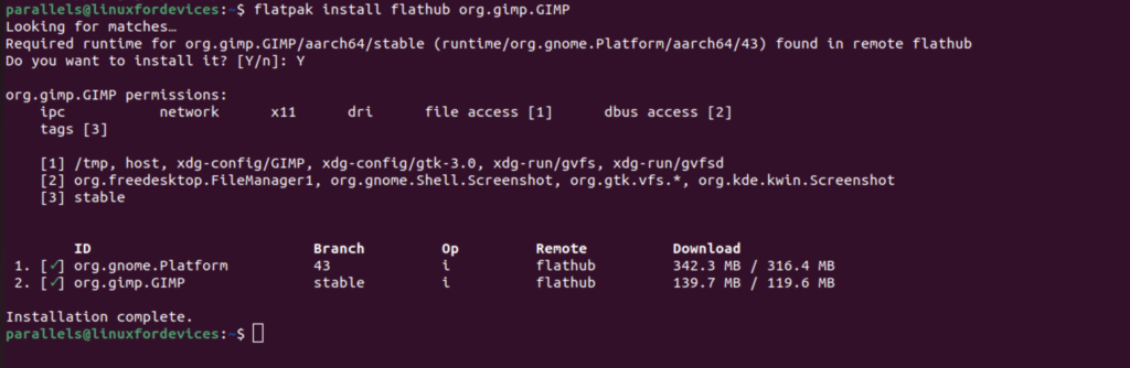 Flatpak Installation Complete