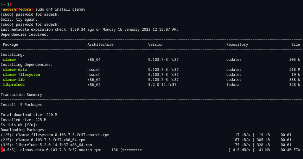 Installing ClamAV On Fedora