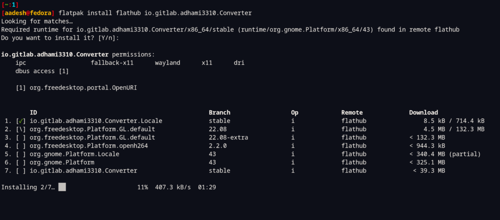 Installing Converter Flatpak Application