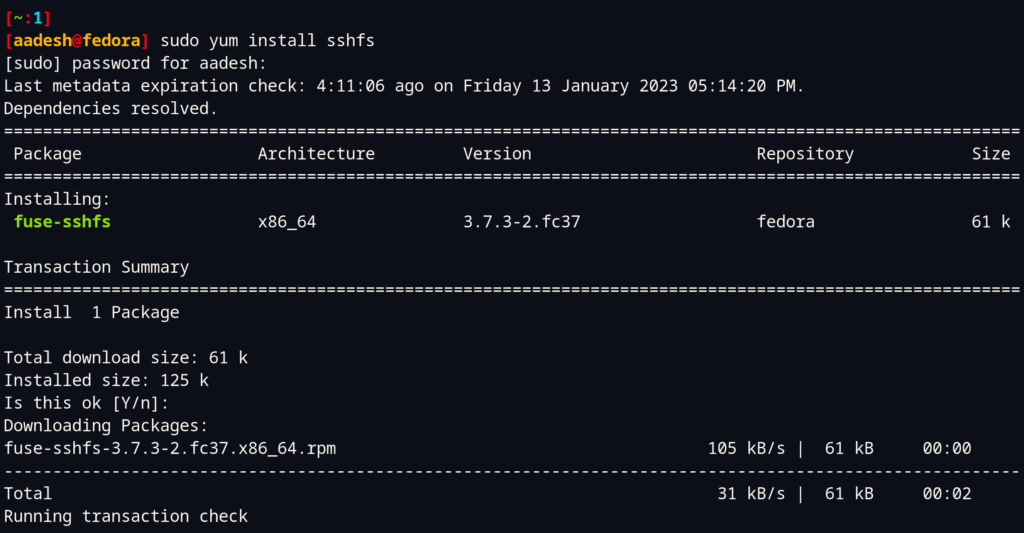 Installing SSHFS On Fedora