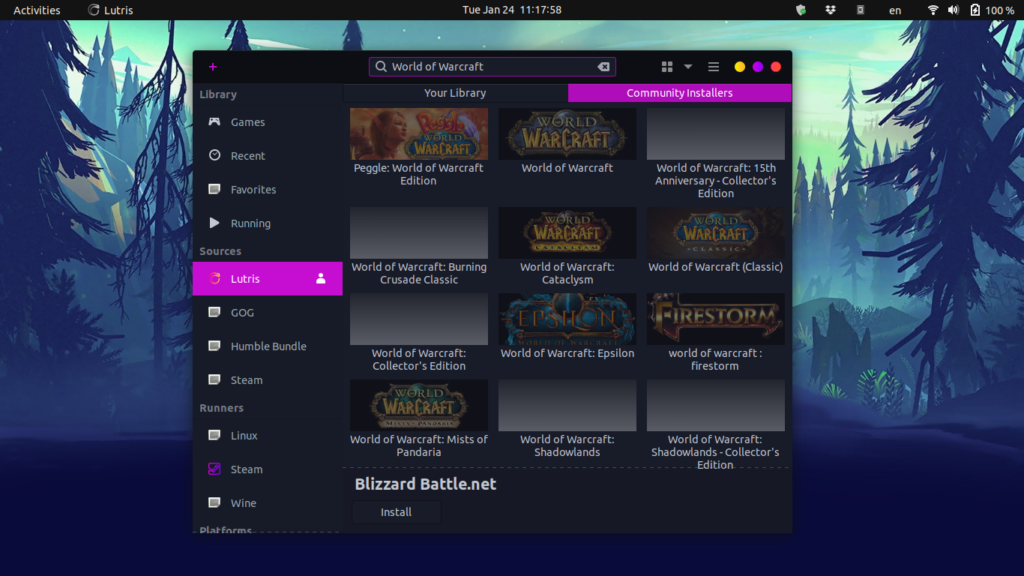 Installing WoW from Lutris