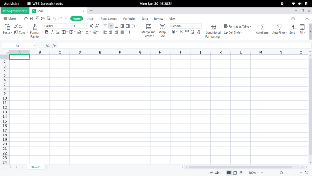 WPS Spreadsheet editor