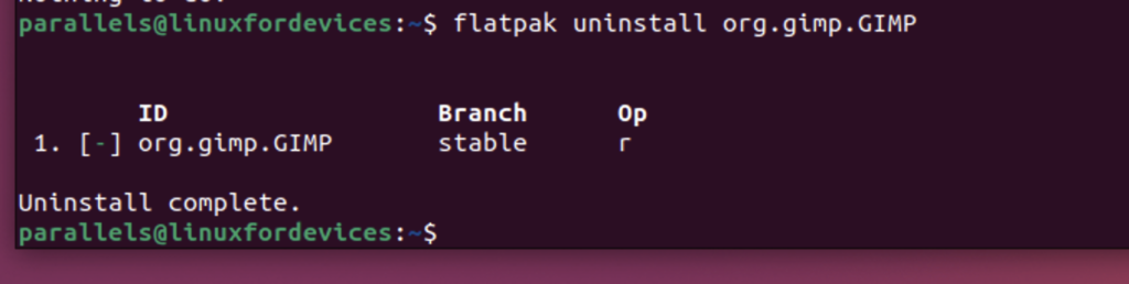 Uninstalling GIMP Using Flatpak