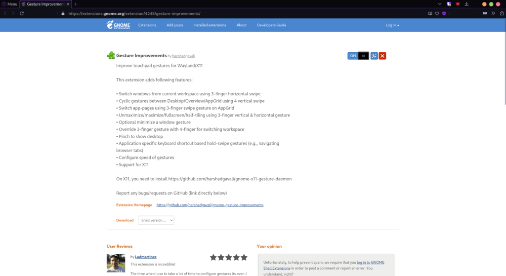 Add Gesture Improvements Extension To Your GNOME Desktop