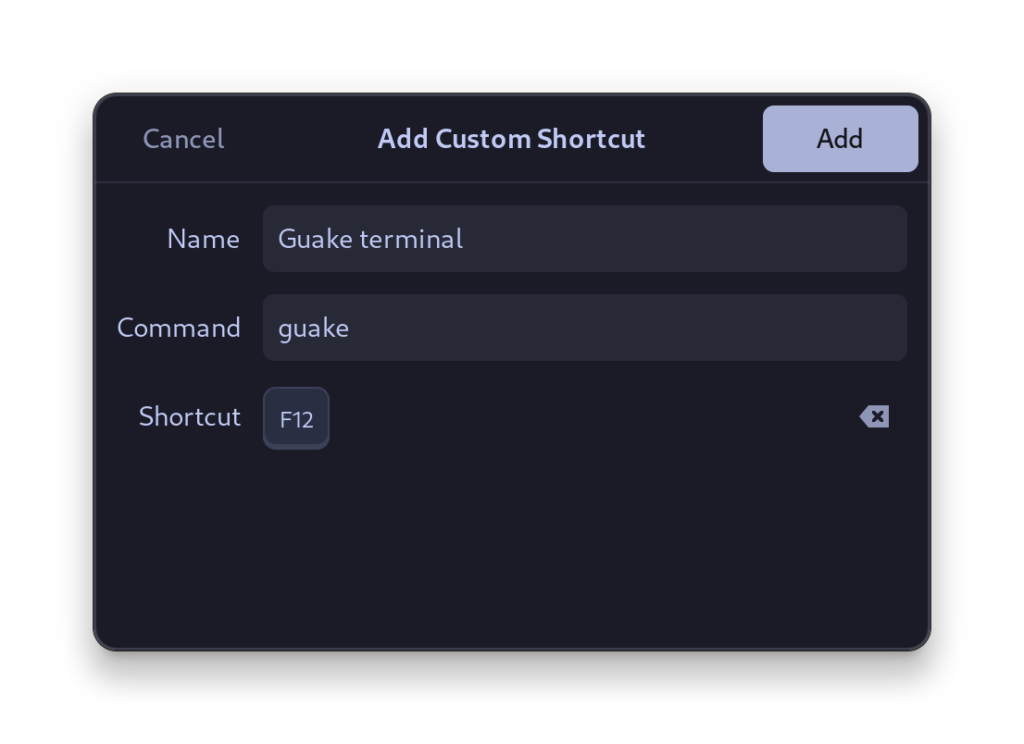 Add A Custom Shortcut In Fedora Workstation