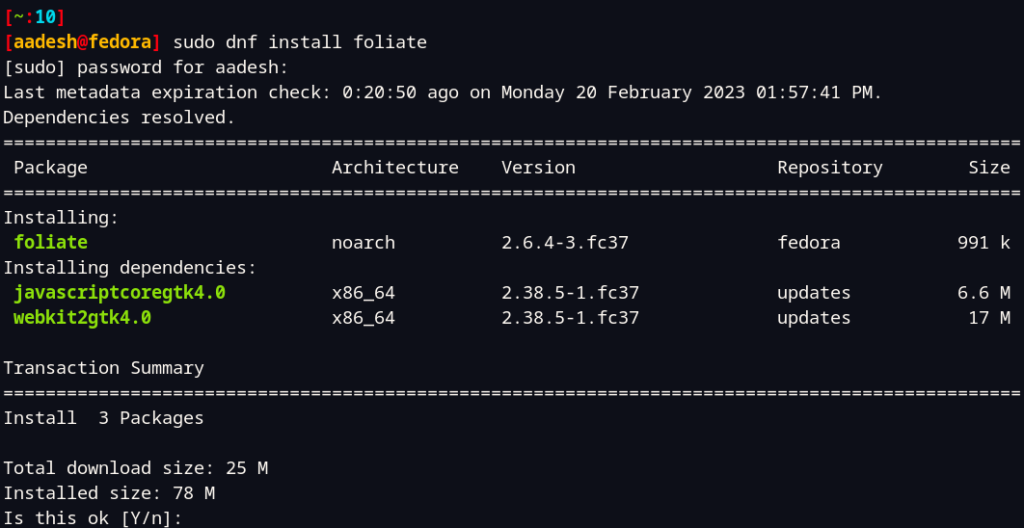 Installing Foliate On Fedora