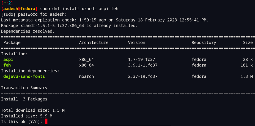 Installing The Dependencies Of Bwall On Fedora Workstation