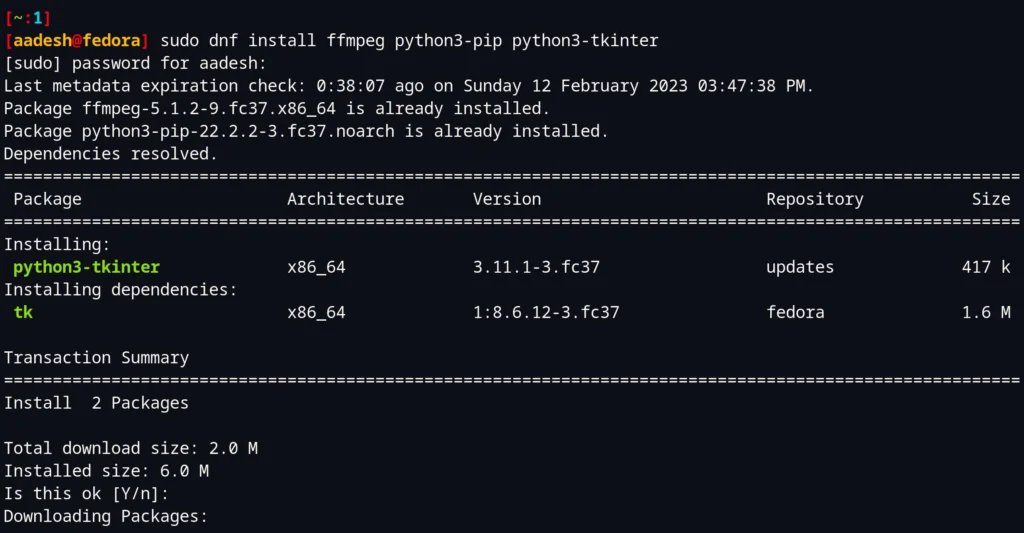 Installing The Dependencies On Fedora
