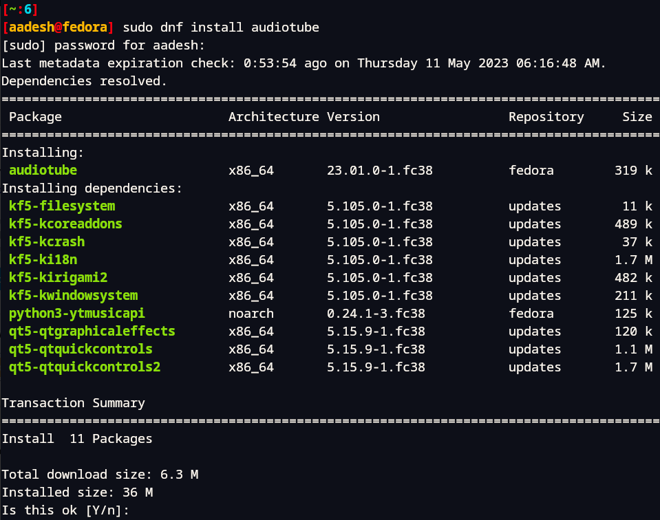 Installing AudioTube On Fedora Workstation