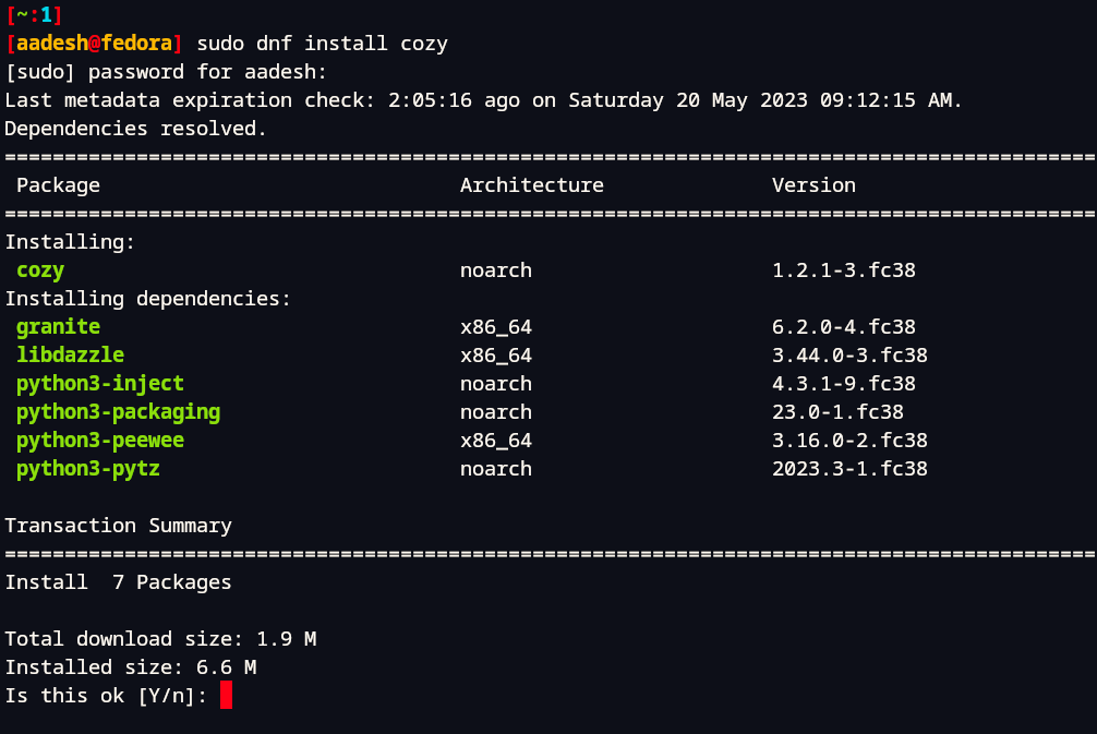 Installing Cozy On Fedora
