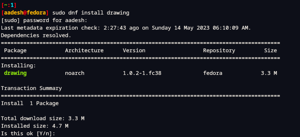 Installing Drawing On Fedora Workstation Using DNF
