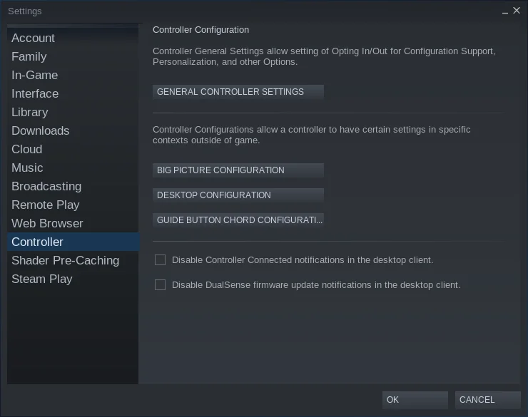 Open General Controller Settings From Steam Settings