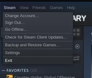 Open Steam Settings