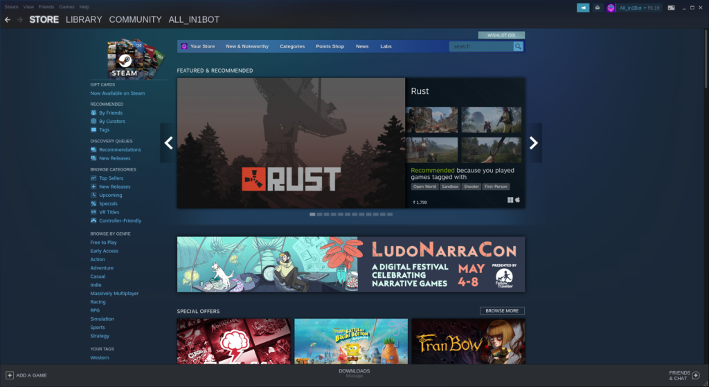 The Steam Desktop Client On Linux