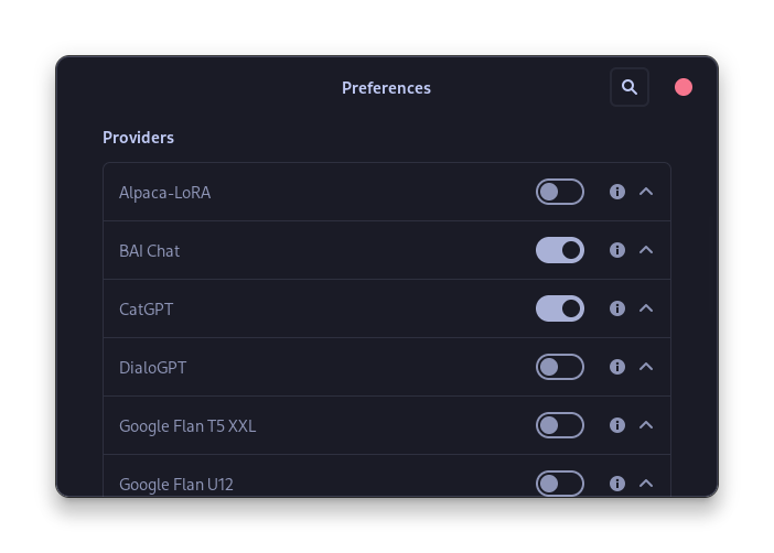 Different AI Backends Can Be Selected In The Settings