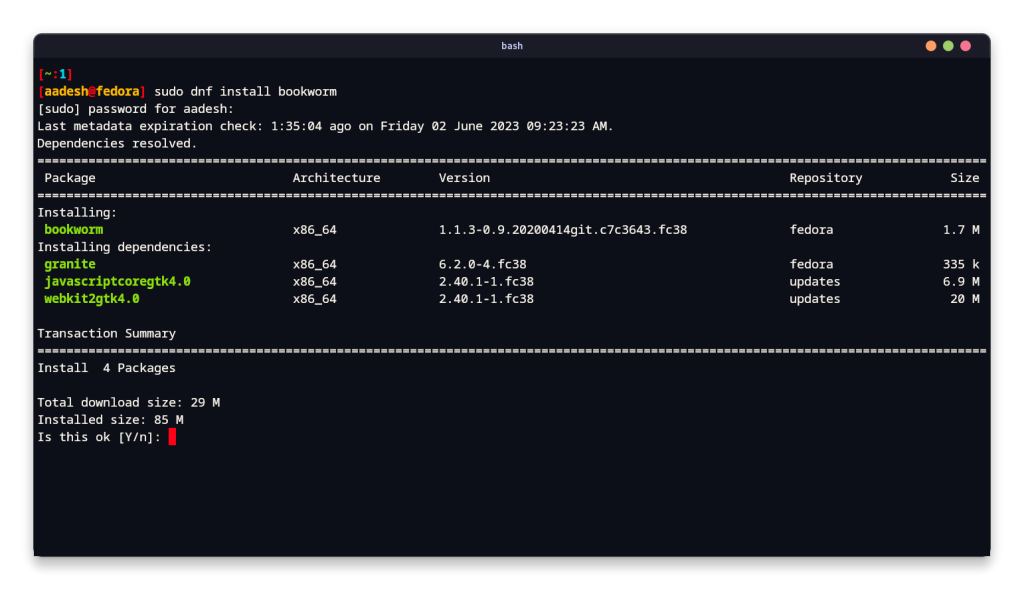 Installing Bookworm From The Command Line Interface